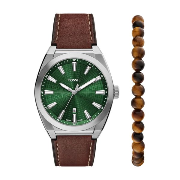 Fossil Men's Everett , Stainless Steel Watch and Bracelet Set - FS6080SET