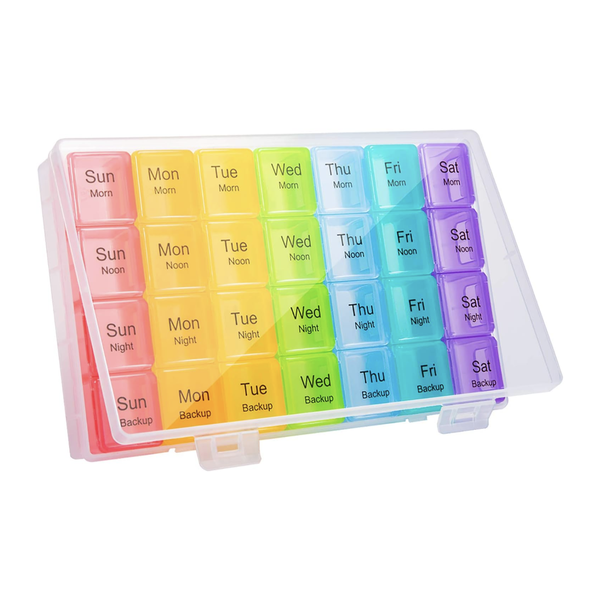 Weekly Moisture-Proof Pill Organiser with Case - 4 Times Daily