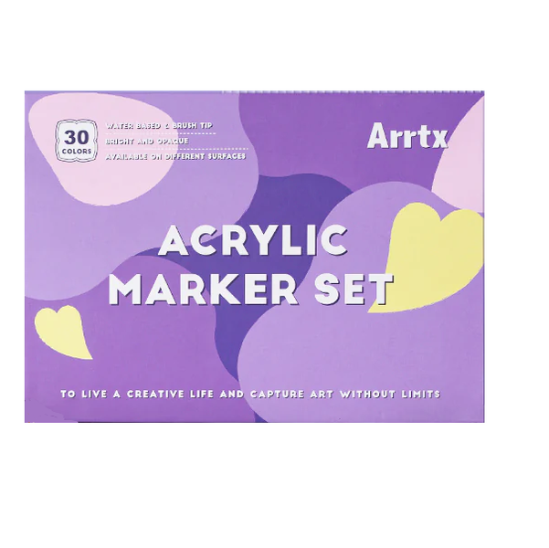 Arrtx - 30 Acrylic Vibrant Paint Markers