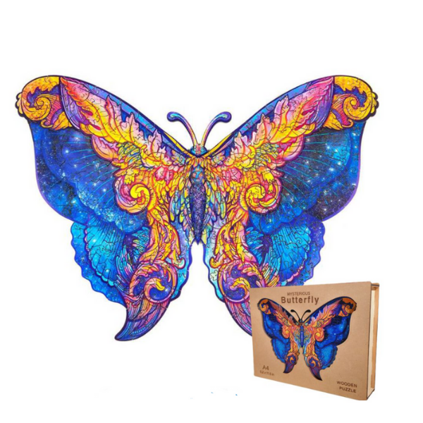 Wooden Animal Jigsaw Puzzle - Butterfly A4 Size