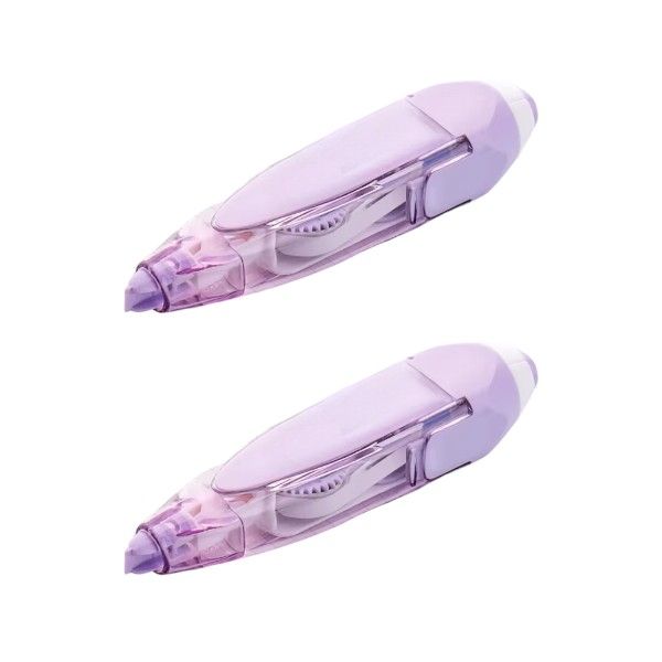 2 Pack - Refillable &amp; Retractable Correction Tape Pens - Lilac Purple