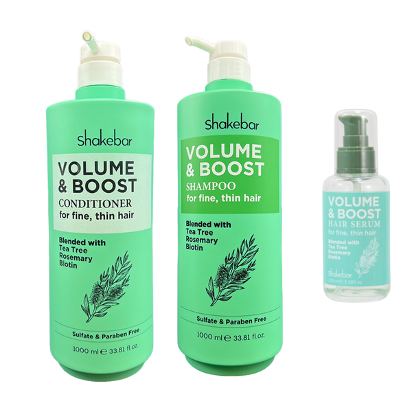 Shakebar Volume &amp; Boost 1L Shampoo, Conditioner &amp; 100ml Hair Serum