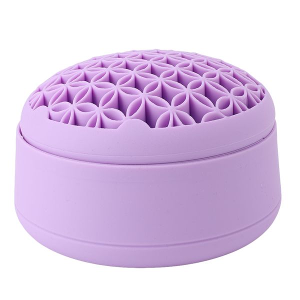 Silicone Makeup Brush Drying Rack Stand Organizer in Purple