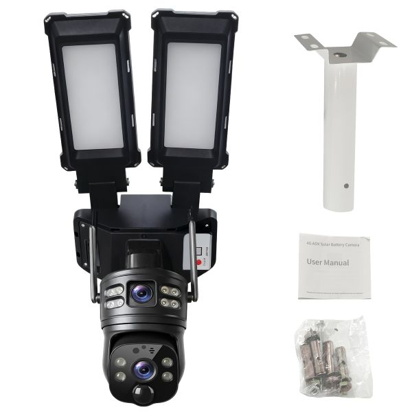 Solar Street Light Security Camera System 4G Network 4MP 4 Operating Modes