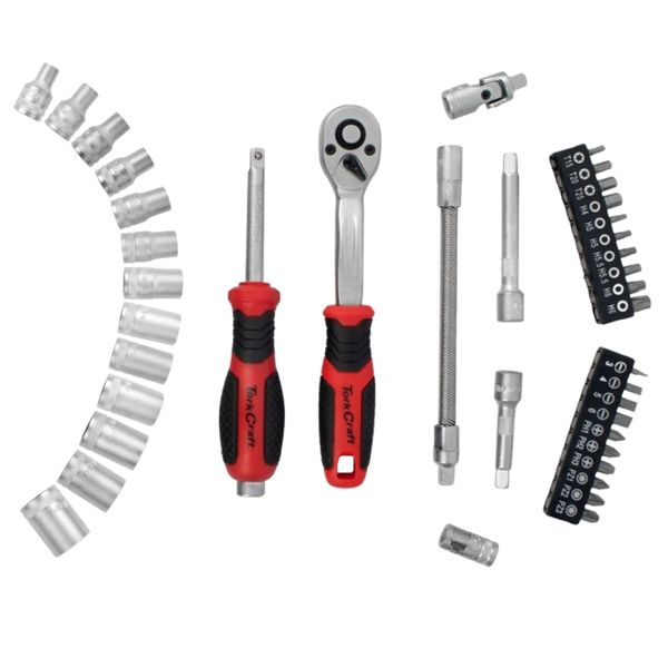 Tork Craft - Socket and Ratchet Drive Set (1/4" CRV 12 Point) - 40 Piece
