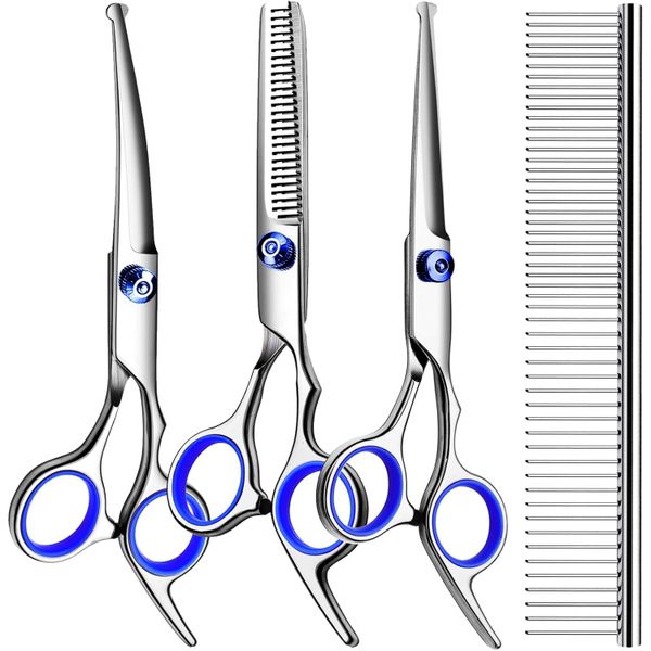 Professional Dog Grooming Scissors Kit, 4 in1 Grooming Shears Kit for Pet