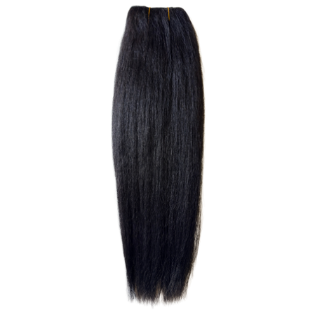 Yaki Straight Bundle Human Hair Pack Hair Kinky Straight Black 18 Inch 100g Image
