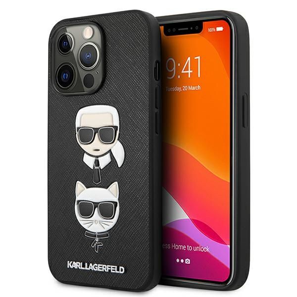 Karl Lagerfeld Saffiano Case for iPhone 13 Pro Black Karl &amp; Choupette