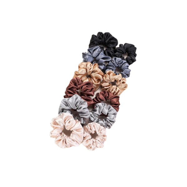 12 Piece Satin Scrunchies