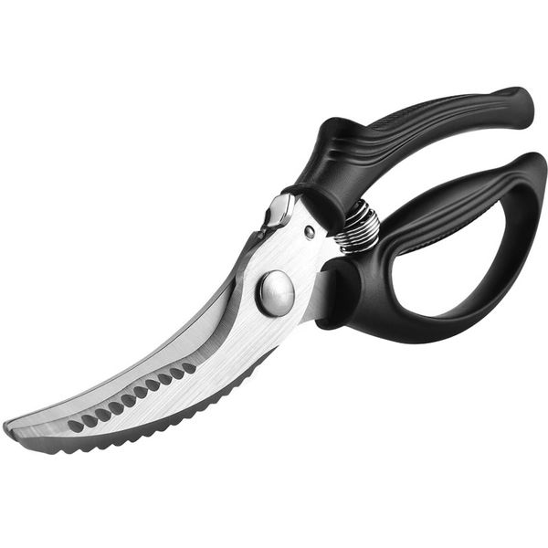 QYNIAL Spring Loaded Kitchen Scissors for Meat &amp; Veggies