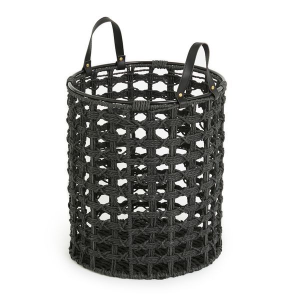 George &amp; Mason - Luna Black Rope Storage Basket - Large