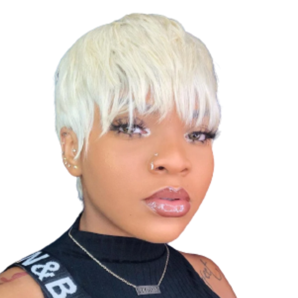 Short Blonde Pixie Cut Wig.