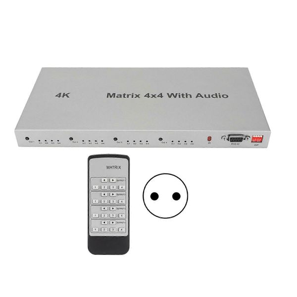 4x4 Hd Multimedia Interface Switcher 4 In 4 Out Aluminium Alloy 4k Hd Multimedia Interface Splicer With Edid And Ir Eu Plug