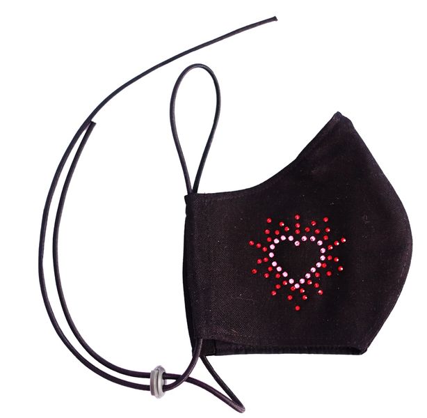 Crystalize Eternal Heart 3 Ply Reusable Mask with Swarovski Crystals