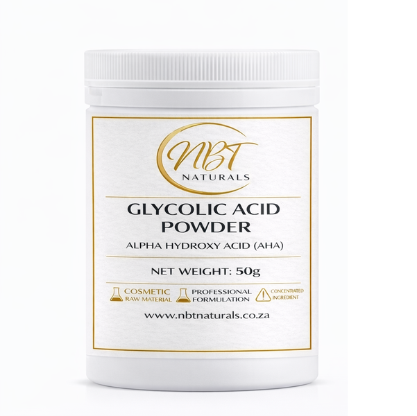 NBT Naturals Glycolic Acid Powder - Cosmetic Raw Material - 50g