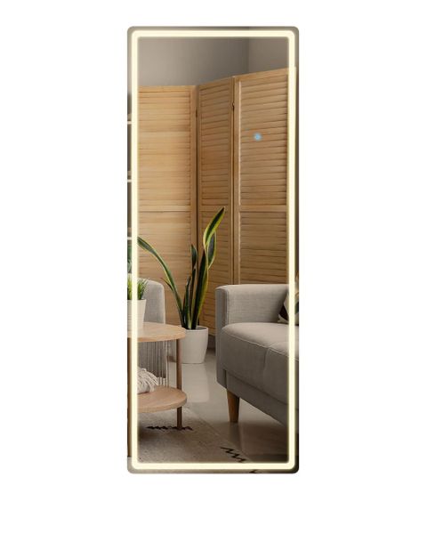 Wall-Mounted Mirror with Dimmable 3-Colour Lighting &amp; Aluminium Frame