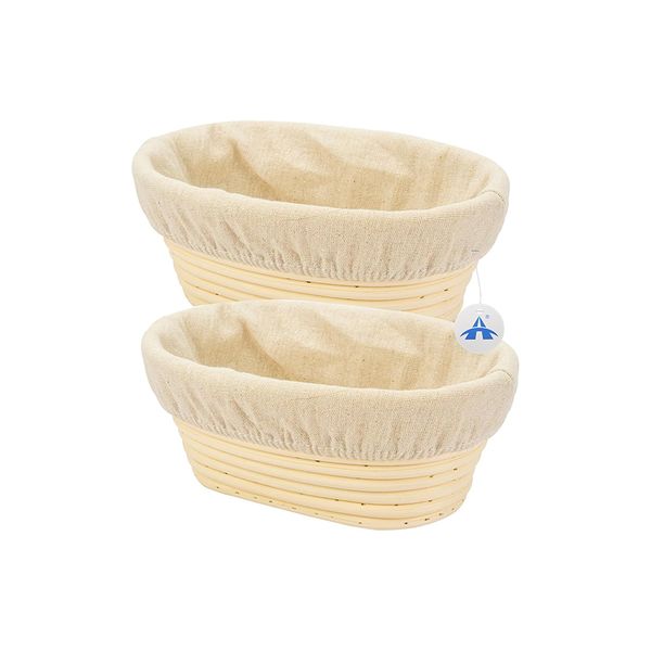 ALANES Oval Bread Proofing Basket Sourdough Proofing Bowls Set of 2-25cm