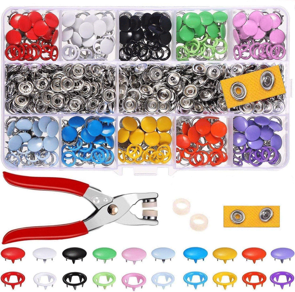 200-Piece Metal Buttons | 10 Colors | For Clothing | Bags | DIY Projects