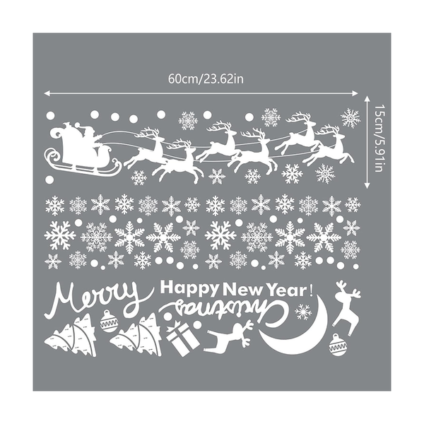 Christmas Snow Sled Window Glass Stickers Decals Removable