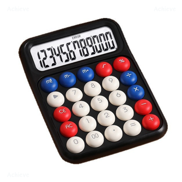 12-Digit, Colorful Silent Button/Black image