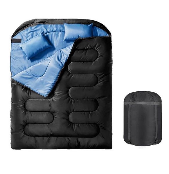 Adult Double Envelope Style Camping Sleeping Bag With Pillow
