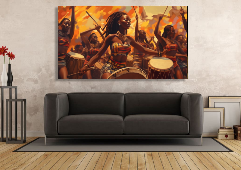 Canvas Wall Art - Drums of Unity Abstract - IM0366