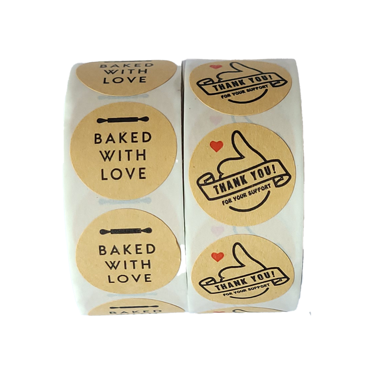 Baked with Love Sticker Roll - 2 Pack - 500 Stickers (per roll) | Shop ...