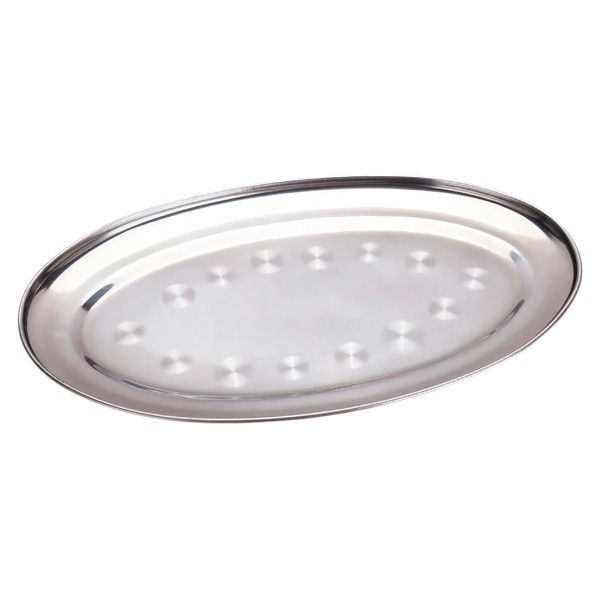 25cm Stainless Steel Barbeque Platter - Silver