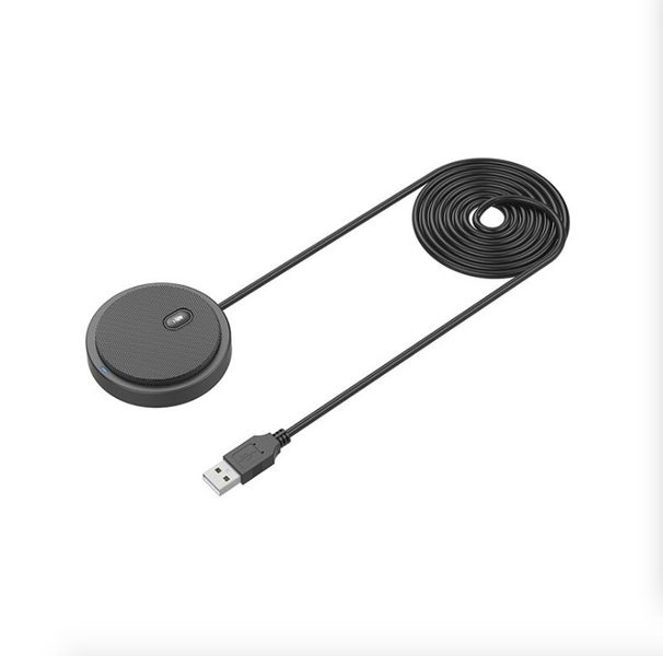 TUFF-LUV Omnidirectional / Non Directional Muteable USB Conference Room Microphone 2 Meter Cable - Black