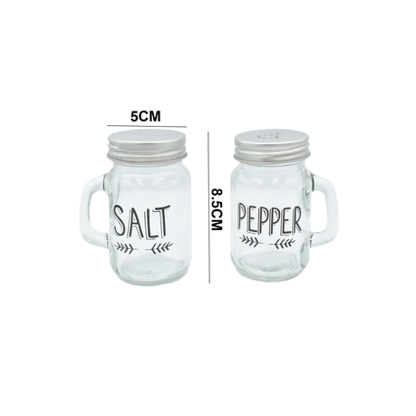 120ml Salt and Pepper Shaker with Stainless Steel Lid - Set of 2