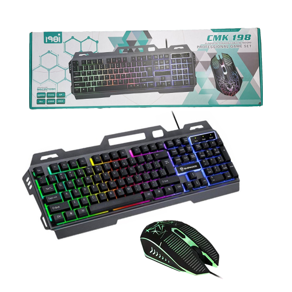 Wired RGB Backlit Gaming/Office Keyboard and Mouse Combo BB-CMK-198
