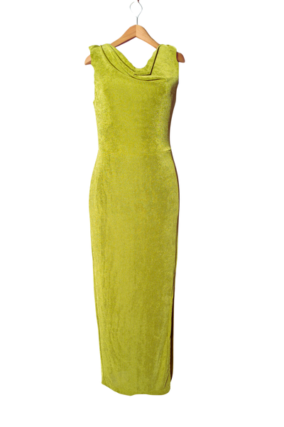 Olive Green Polyester Bodycon Calf Dress