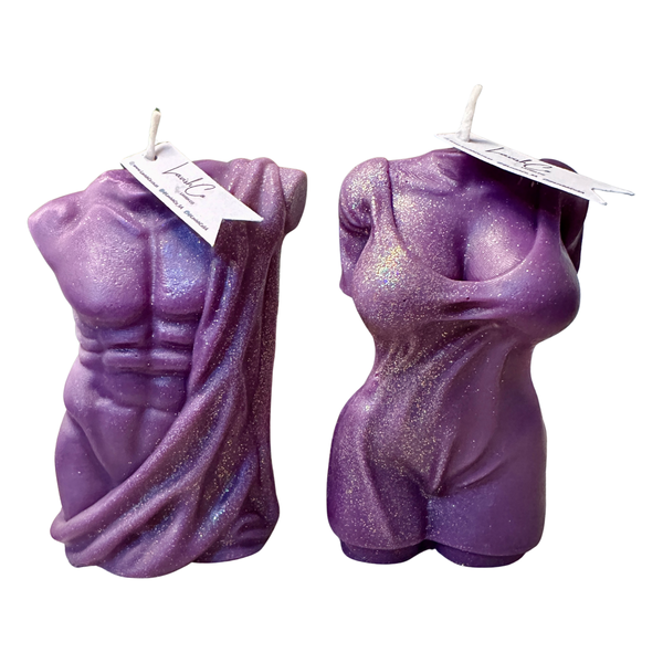 Candle Set - Male &amp; Female Body Figures - Fruity Floral Scented