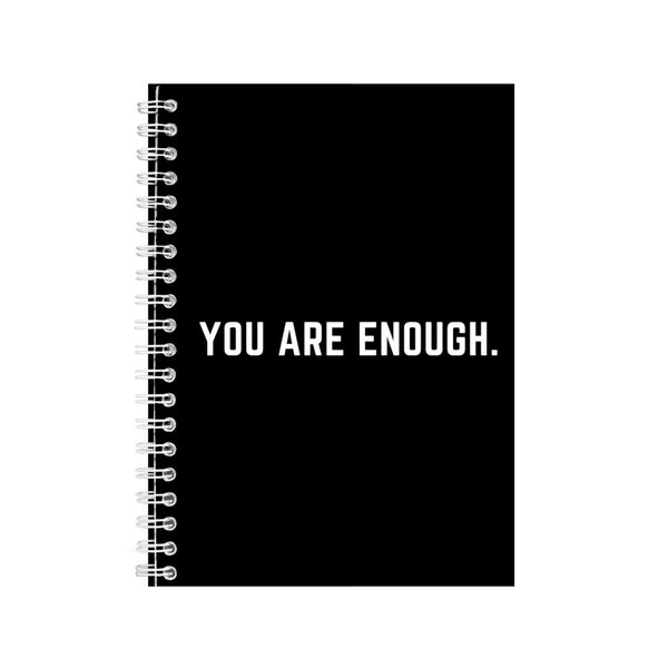 Enough A5 Notebook Spiral Lined Motivational Saying Graphic Notepad Gift154