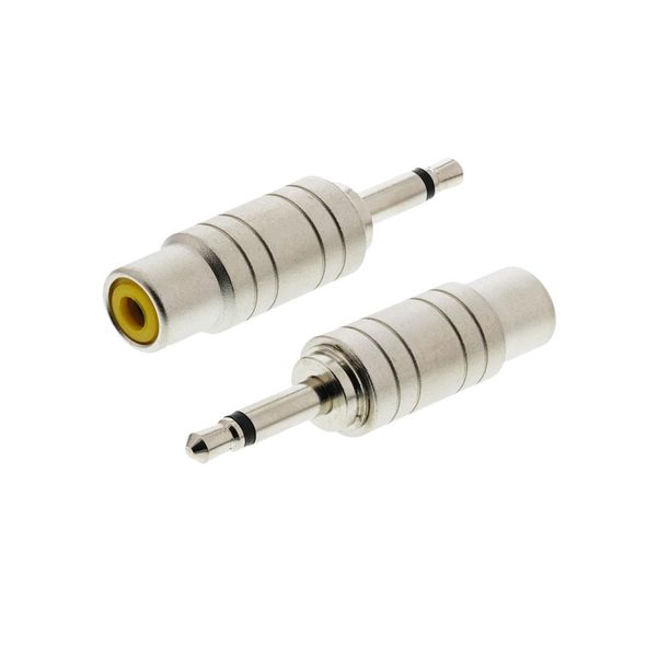 Tecnix Mini Jack Male - RCA Female Silver Chassis Adaptor - Pair