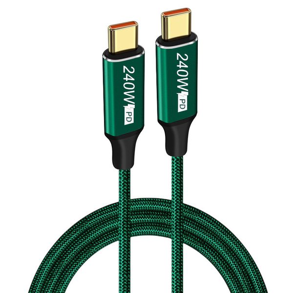 240W USB-C to USB-C Cable Nylon Braided Fast Super Fast Charging Cable