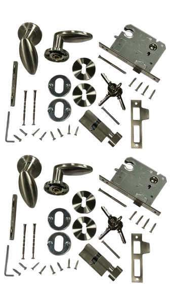 Keyhole Shape Lever Handle, Sash-Lock Cylinder &amp; Knob Cylinder Combo 2