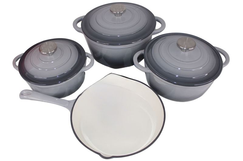 Royal Homeware Heavy Duty Cast Iron Enamel 7 Pot Set