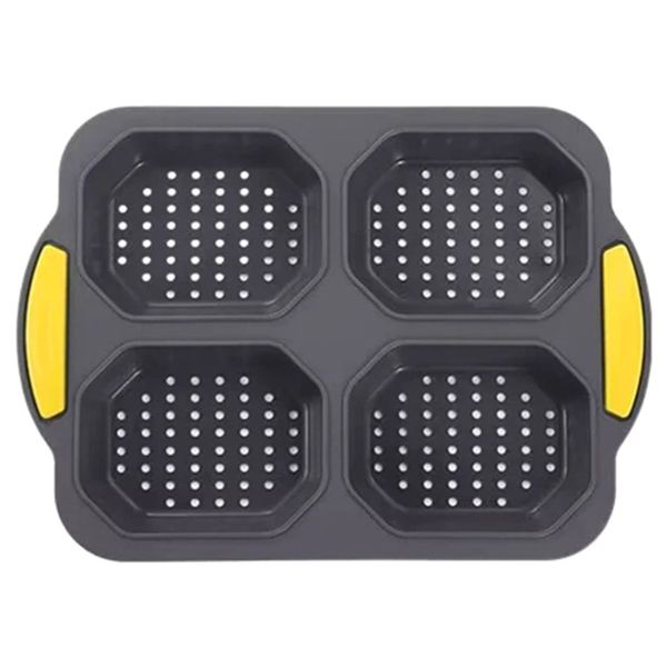 Baking Mould Restaurant Hamburger Bun Silicone Mold Foldable Reusable Bread