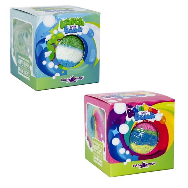 Bath Bombs - 2 Pack - Earth &amp; Rainbow Bath Bombs - 125g