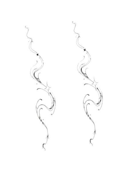 1 Piece - Starry Shimmer Design Temporary Tattoo - Black