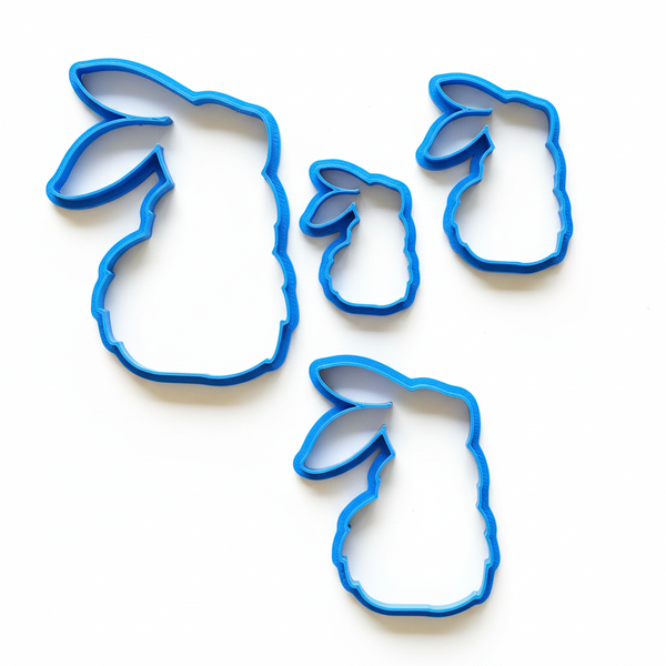 4 Piece Easter Bunny Outline Cookie Cutter Set - 10cm, 8cm, 6cm &amp; 4.5cm