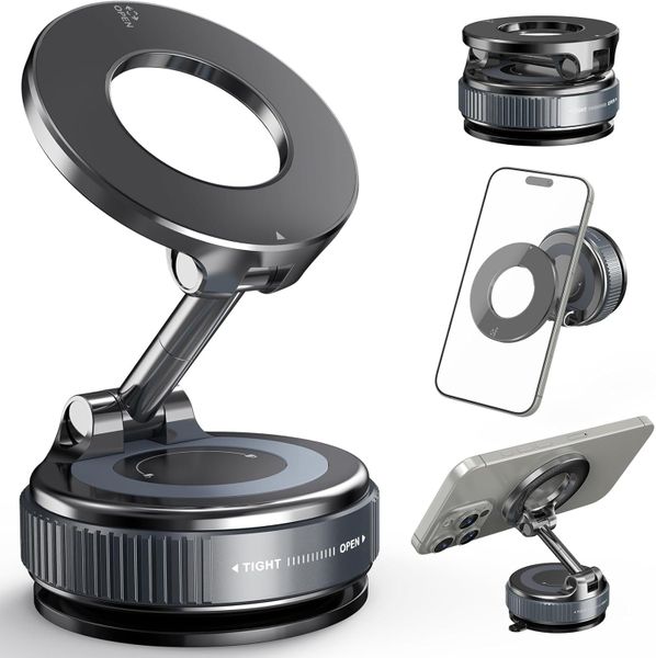 Vacuum Suction Magnetic Phone Holder UNI Flexible Mount Car Home &amp; Gym PB