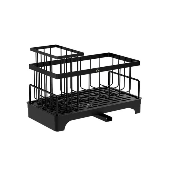 ALANES Kitchen Sponge Holder Countertop Organizers for Kitchen Sink-Black