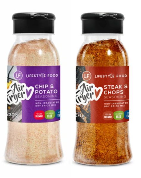 Lifestyle Food - Air Fryer Spices - Chip/Potato &amp; Steak/Chops - 4 Pack
