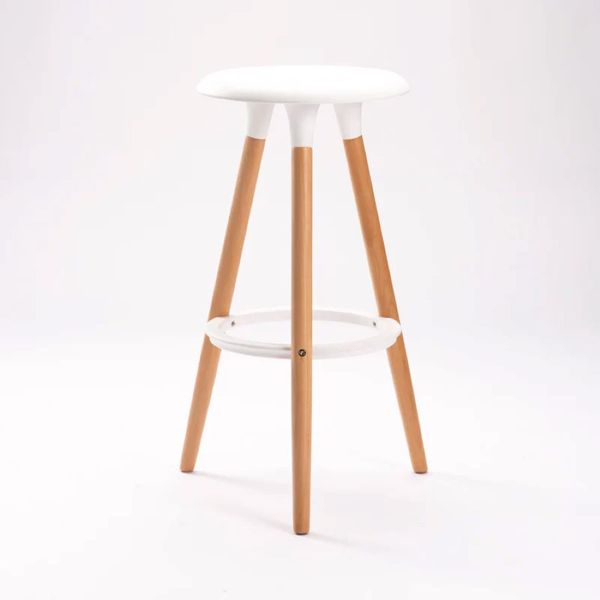 Capri Wooden Leg Barstool-White