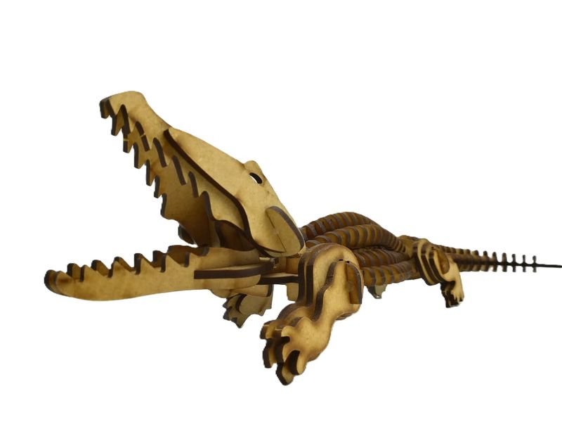 Crocodile 3D Puzzle 3D Model Wooden Reptile Everything Laser kit