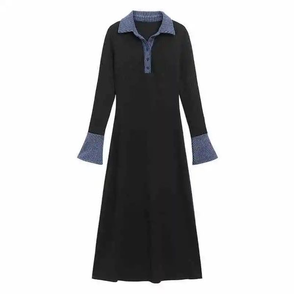 Seamless Polo Neck Knitted Dress