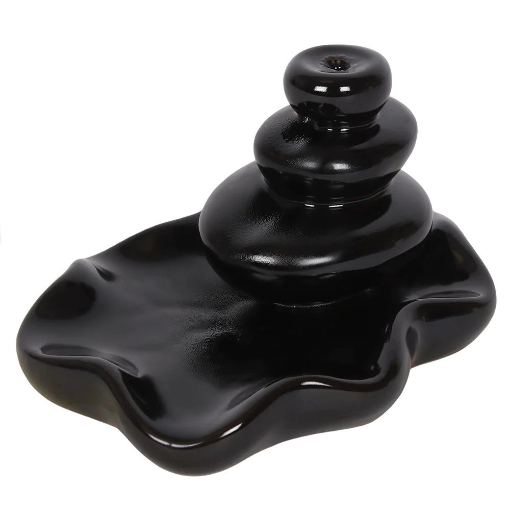 Black Ceramic Small Mountain of Smoke Backflow Incense Burner Shop
