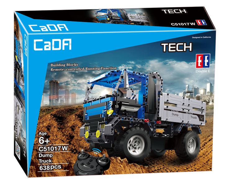 CaDA Tech Remote Control Dump Truck - 638-Piece - 35cm Long